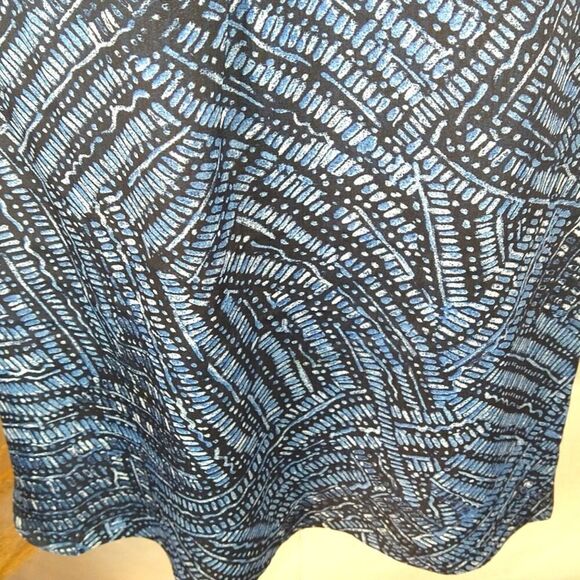 ZOZO boho Blue tribal Print  Sleeveless Midi tunic dress Sz L - Picture 6 of 11